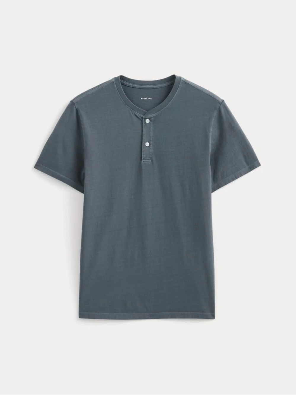 Everlane The Essential Organic Garment-Dyed Henley Navy L NWOT - Picture 2 of 15